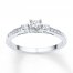 Three-Stone Promise Ring 1/6 ct tw Diamonds 10K White Gold