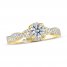 THE LEO Ideal Cut Diamond Engagement Ring 3/4 ct tw 14K Yellow Gold