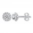 Previously Owned Leo Diamond Earrings 7/8 ct tw Round-cut 14K White Gold