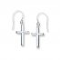 Cross Earrings 14K White Gold