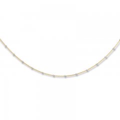 Station Choker Necklace 14K Two-Tone Gold