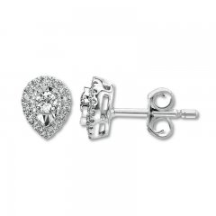 Diamond Earrings 1/4 ct tw Round-cut 10K White Gold