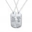 Dog Tag Commitment Necklace Set Sterling Silver