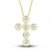 Diamond Bezel Cross Necklace 1/6 ct tw 10K Yellow Gold 18"