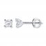 Diamond Solitaire Earrings 1 ct tw Princess-cut 14K White Gold