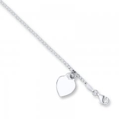 Children's Heart Bracelet Sterling Silver 6" Length