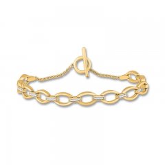 Diamond Bracelet 1/10 ct tw Round-cut 10K Yellow Gold