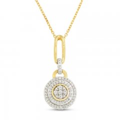 Diamond Necklace 1/4 ct tw Round-cut 10K Yellow Gold 18"