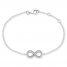 Infinity Bracelet White Lab-Created Sapphire Sterling Silver 7.5"