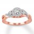 Diamond Engagement Ring 1/2 ct tw Round-cut 10K Rose Gold