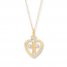 Children's Heart Cross Necklace 14K Yellow Gold