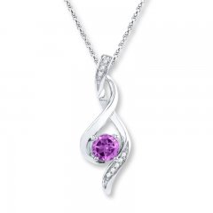 Amethyst Necklace Diamond Accents Sterling Silver