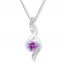 Amethyst Necklace Diamond Accents Sterling Silver