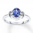 Tanzanite & White Topaz Ring Sterling Silver