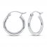 Hoop Earrings 14K White Gold 15mm