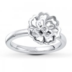 Stackable Flower Ring Sterling Silver