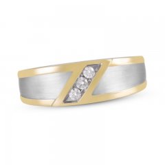 Men's Diamond Wedding Band 1/8 ct tw 10K Yellow Gold