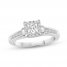 Diamond Engagement Ring 5/8 ct tw Princess & Round-cut 14K White Gold