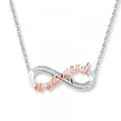 Infinity Necklace 1/15 ct tw Diamonds Sterling Silver/10K Gold