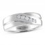 THE LEO Diamond Men's Wedding Band 1/4 ct tw Round-cut 14K White Gold