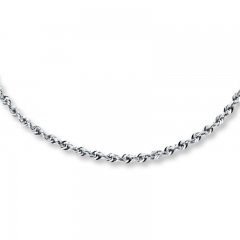 Rope Necklace 14K White Gold 18" Length