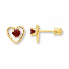 Garnet Earrings 14K Yellow Gold