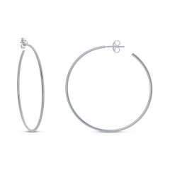 Hoop Earrings 14K White Gold 40mm