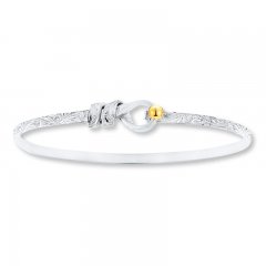 Bangle Bracelet Sterling Silver 14K Yellow Gold