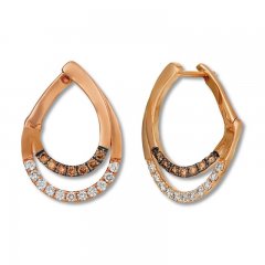 Le Vian Chocolate Diamond Hoop Earrings 5/8 ct tw 14K Gold