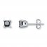 Black Diamond Solitaire Earrings 1 ct tw 10K White Gold