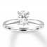 Certified Diamond Solitaire 3/4 Carat Oval 14K White Gold