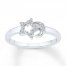 Star & Moon Ring 1/15 ct tw Diamonds Sterling Silver