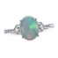 Opal Ring 1/6 ct tw Diamonds 10K White Gold