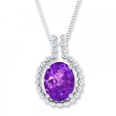 Amethyst Necklace Sterling Silver