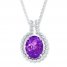 Amethyst Necklace Sterling Silver