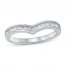 Diamond Contour Anniversary Ring 1/6 ct tw 10K White Gold