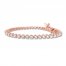 Diamond Tennis Bracelet 3 ct tw Round-cut 10K Rose Gold 7"