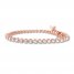 Diamond Tennis Bracelet 3 ct tw Round-cut 10K Rose Gold 7"