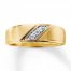 Men's Diamond Wedding Band 1/10 ct tw 10K Yellow Gold