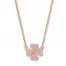 Diamond Clover Necklace 1/8 ct tw Round-cut 10K Rose Gold