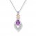 Amethyst Necklace 1/10 ct tw Diamonds Sterling Silver/10K Gold