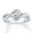 Diamond Engagement Ring 5/8 ct tw Pear-shaped 14K White Gold