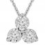 3-Stone Diamond Necklace 1/4 ct tw Round-cut Sterling Silver