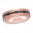 Neil Lane Men's Black Diamond Wedding Band 1/3 ct tw Princess/Round 14K Rose Gold