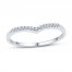 Chevron Stripe Ring 1/15 ct tw Diamonds 10K White Gold