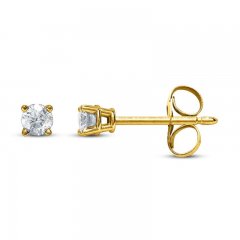 Diamond Earrings 1/10 ct tw Round-cut 14K Yellow Gold