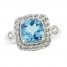 Swiss Blue Topaz & White Lab-Created Sapphire Ring Sterling Silver