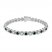 Lab-Created Emerald & Lab-Created White Sapphire Bracelet Sterling Silver 7.25"