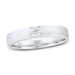 Men's Diamond Wedding Band 1/5 ct tw Round-cut 10K White Gold