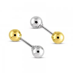 Reversible Ball Earrings 14K Two-Tone Gold